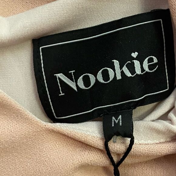 Nookie NWT Hollywood Blush Pink Cut Out Midi Cocktail Stretch Dress Medium - Picture 6 of 9